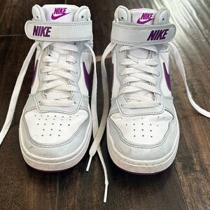 Nike White and Purple High-Tops